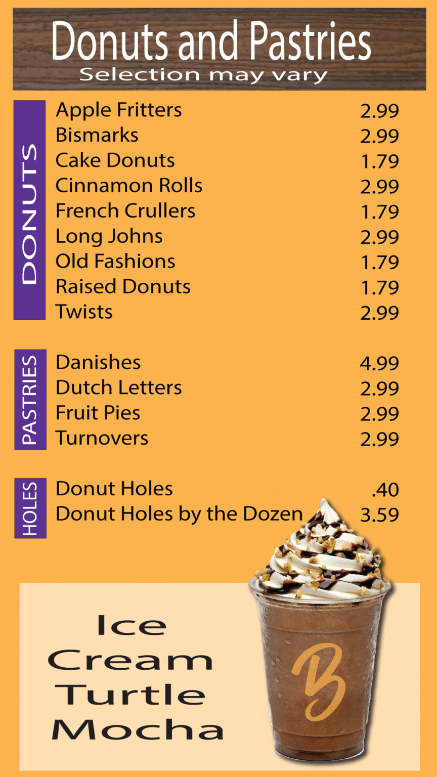 Baxter's Menu Lee's Summit Location Baxter's Coffee + Donuts